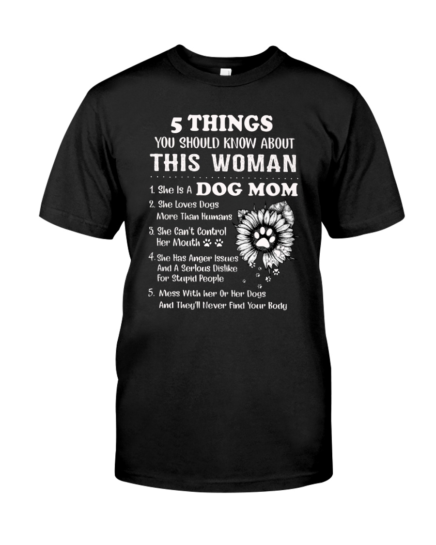 Picture of DOG MOM GIFT FOR DOG LOVERS BLACK QUOTE T-SHIRT Black